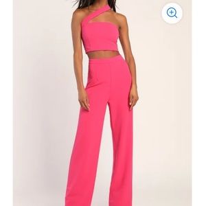 Hot pink set- worn once! Just dry cleaned!